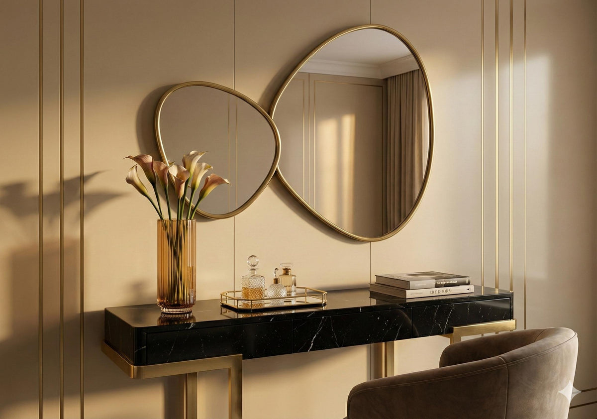 Asymmetrical Large Livingroom Vanity Wall Mirror