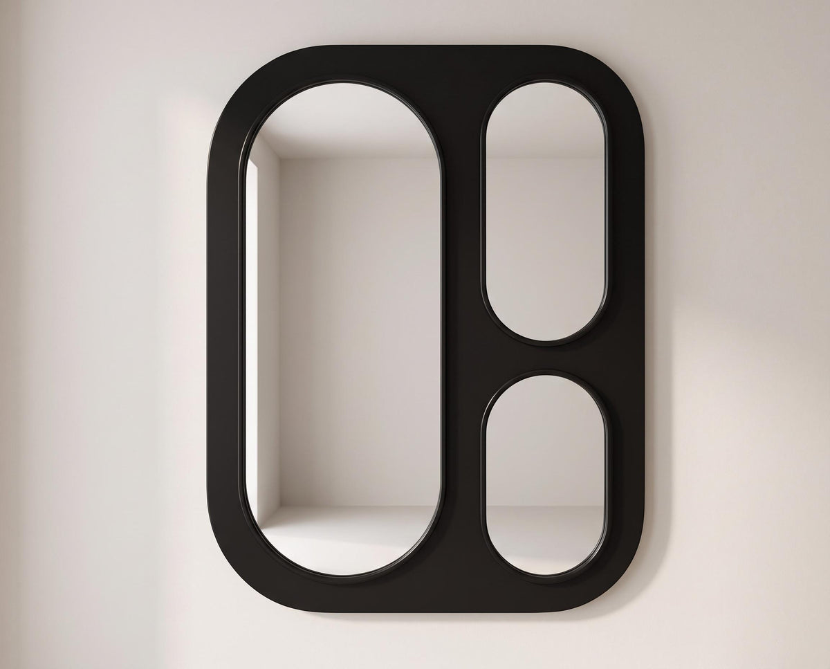 Geometric Multi Panel Wall Mirror, Art Deco Gold Statement Decor, Modern Entryway Accent