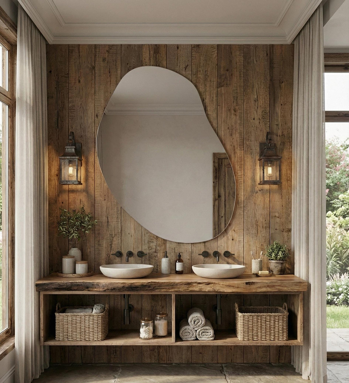 LED Lighted Asymmetrical Backlit Mirror