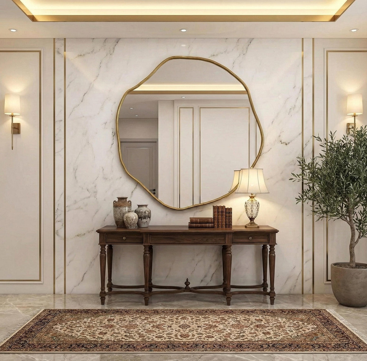 Asymmetrical Abstract Wavy Squiggle Mirror, Irregular Wall Decor, Elegant Statement Piece for Modern Interiors