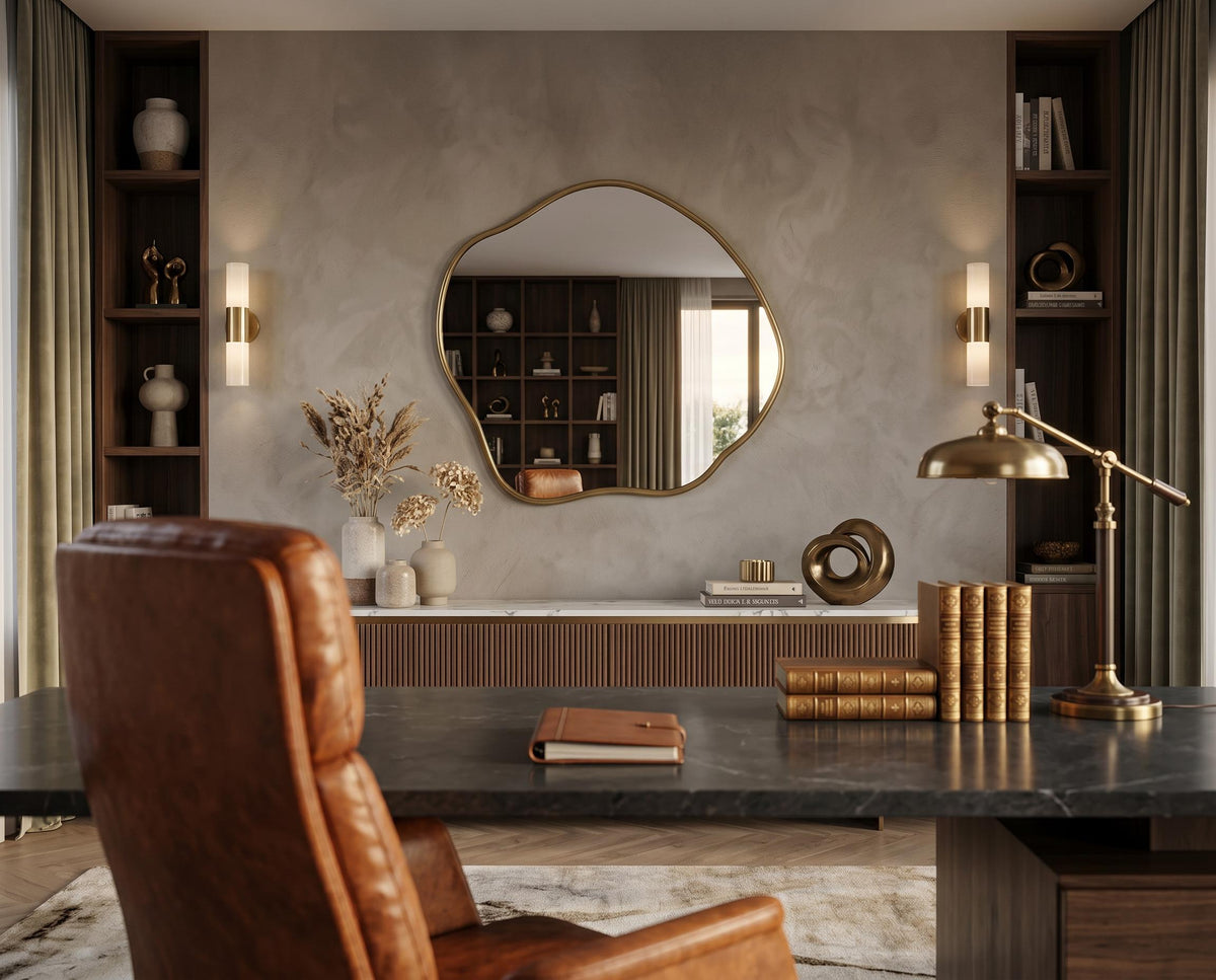 Asymmetrical Abstract Wall Mirror