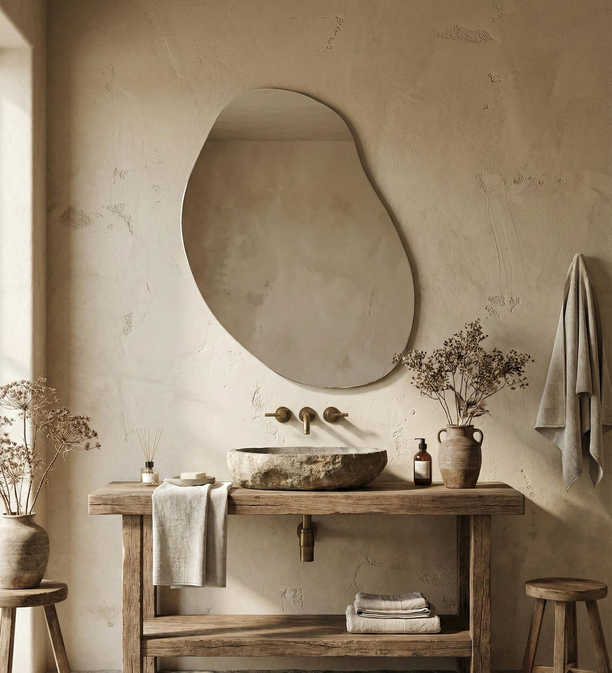 LED Lighted Asymmetrical Backlit Mirror