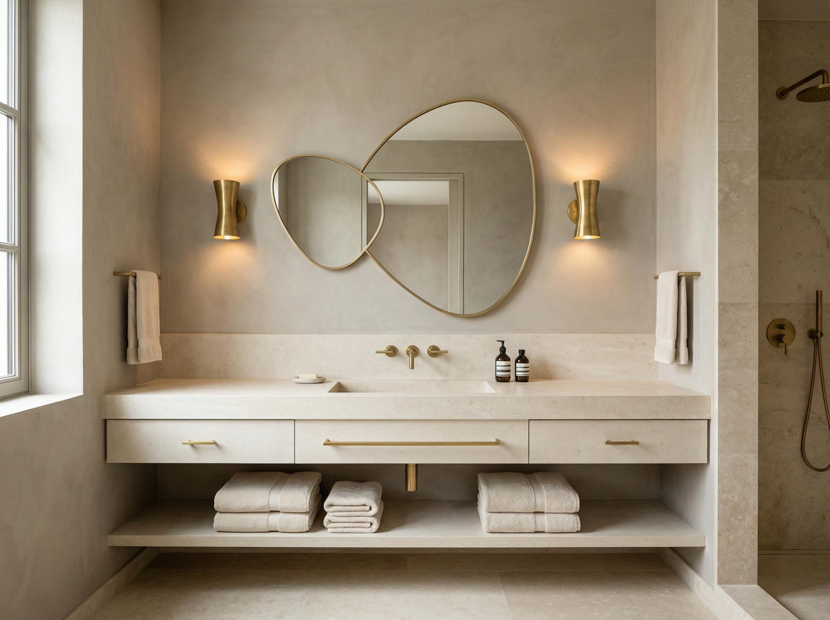 Asymmetrical Large Livingroom Vanity Wall Mirror