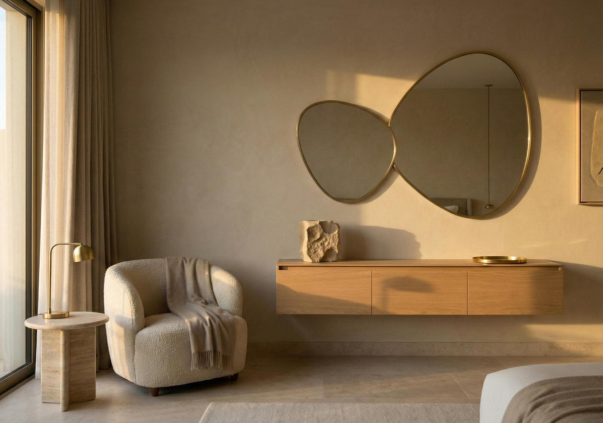 Asymmetrical Large Livingroom Vanity Wall Mirror