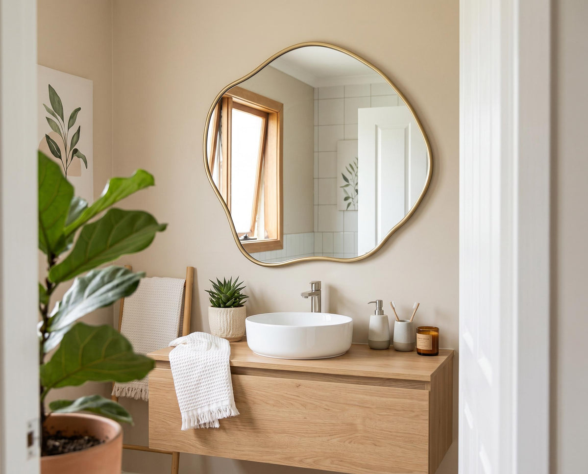 Asymmetrical Abstract Wall Mirror