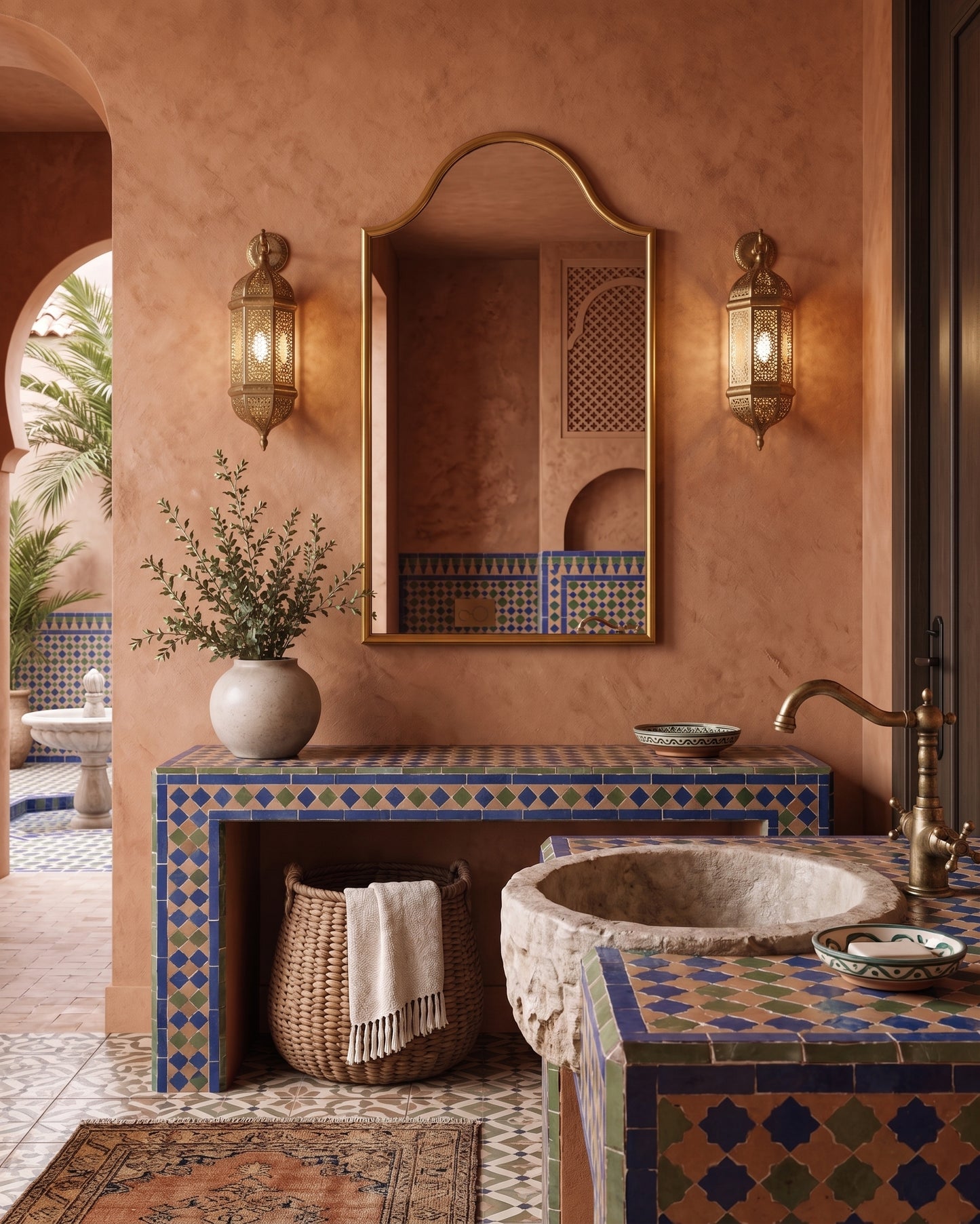 Arched Moroccan Wall Mirror