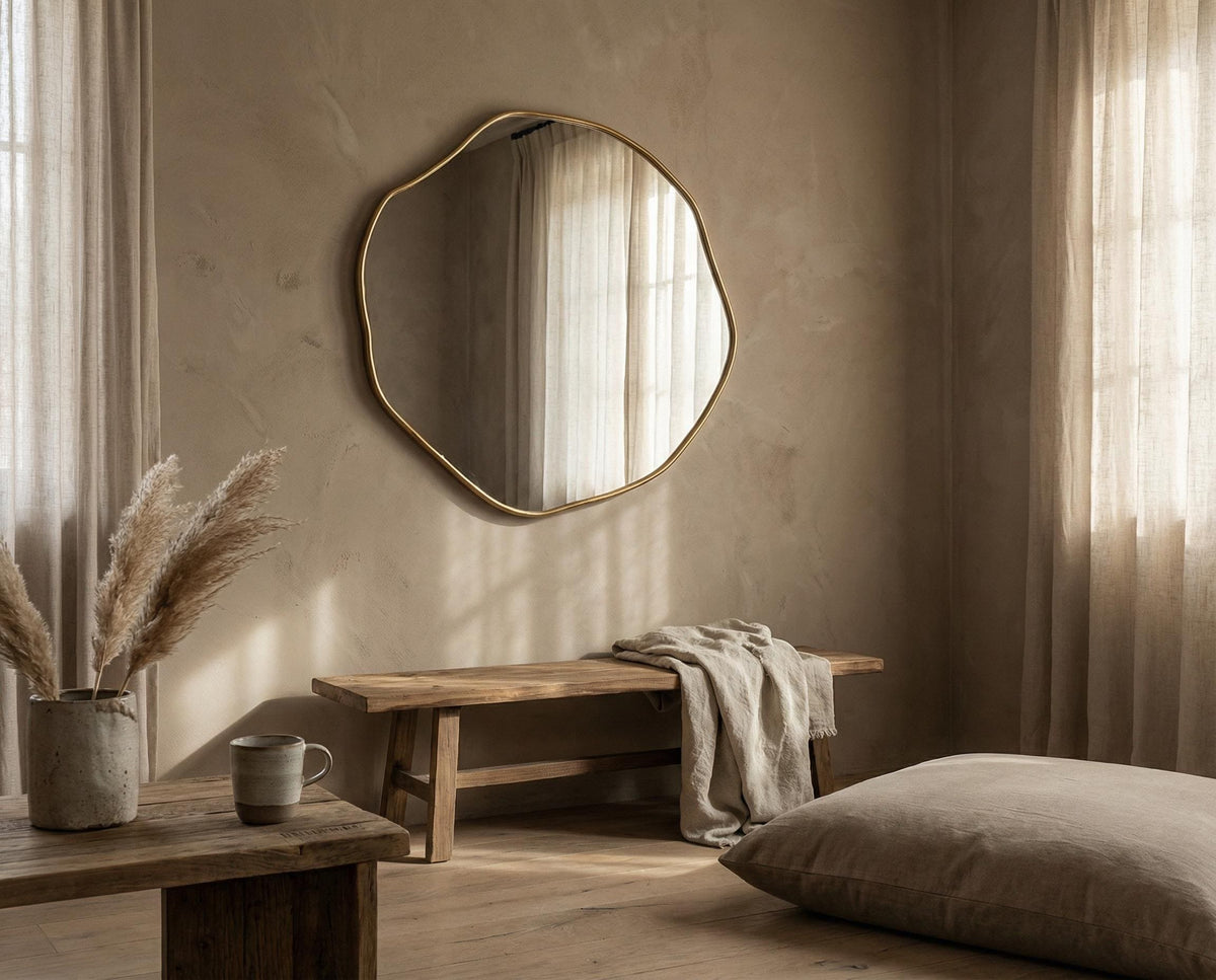 Asymmetrical Abstract Wavy Squiggle Mirror, Irregular Wall Decor, Elegant Statement Piece for Modern Interiors