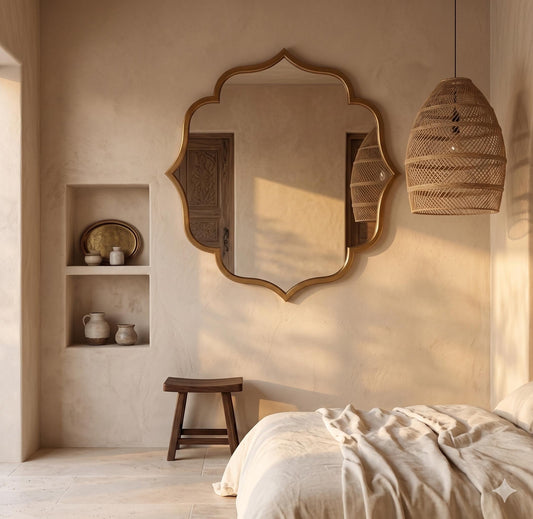 Moroccan Arched Wall Mirror — Quatrefoil Vanity Mirror