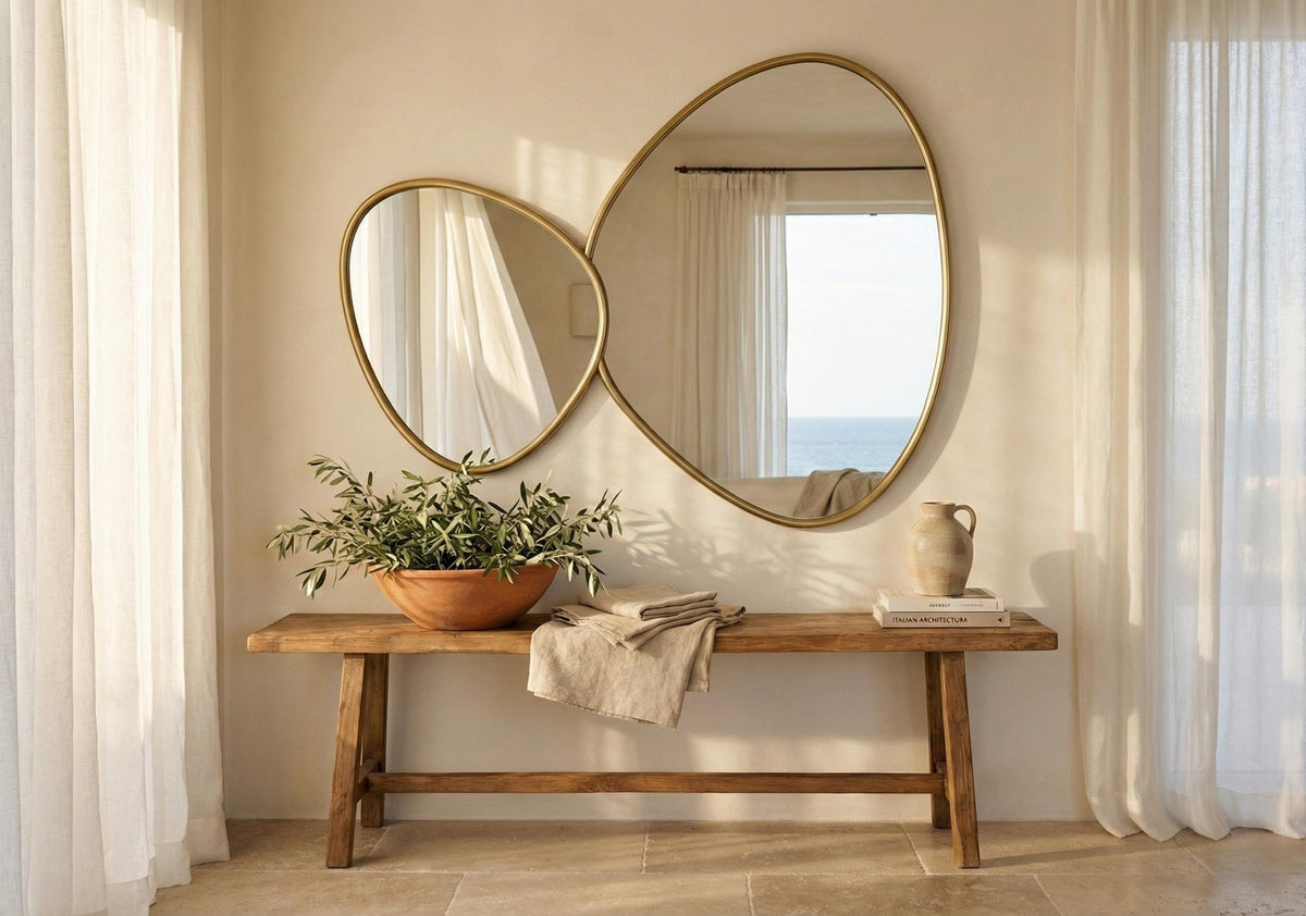 Asymmetrical Large Livingroom Vanity Wall Mirror