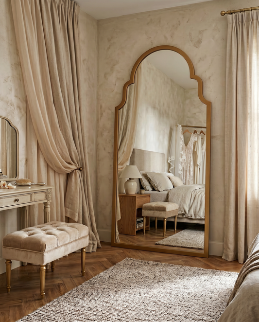 Moroccan Arched Full Length Floor Mirror – Tall Leaning Statement Decor