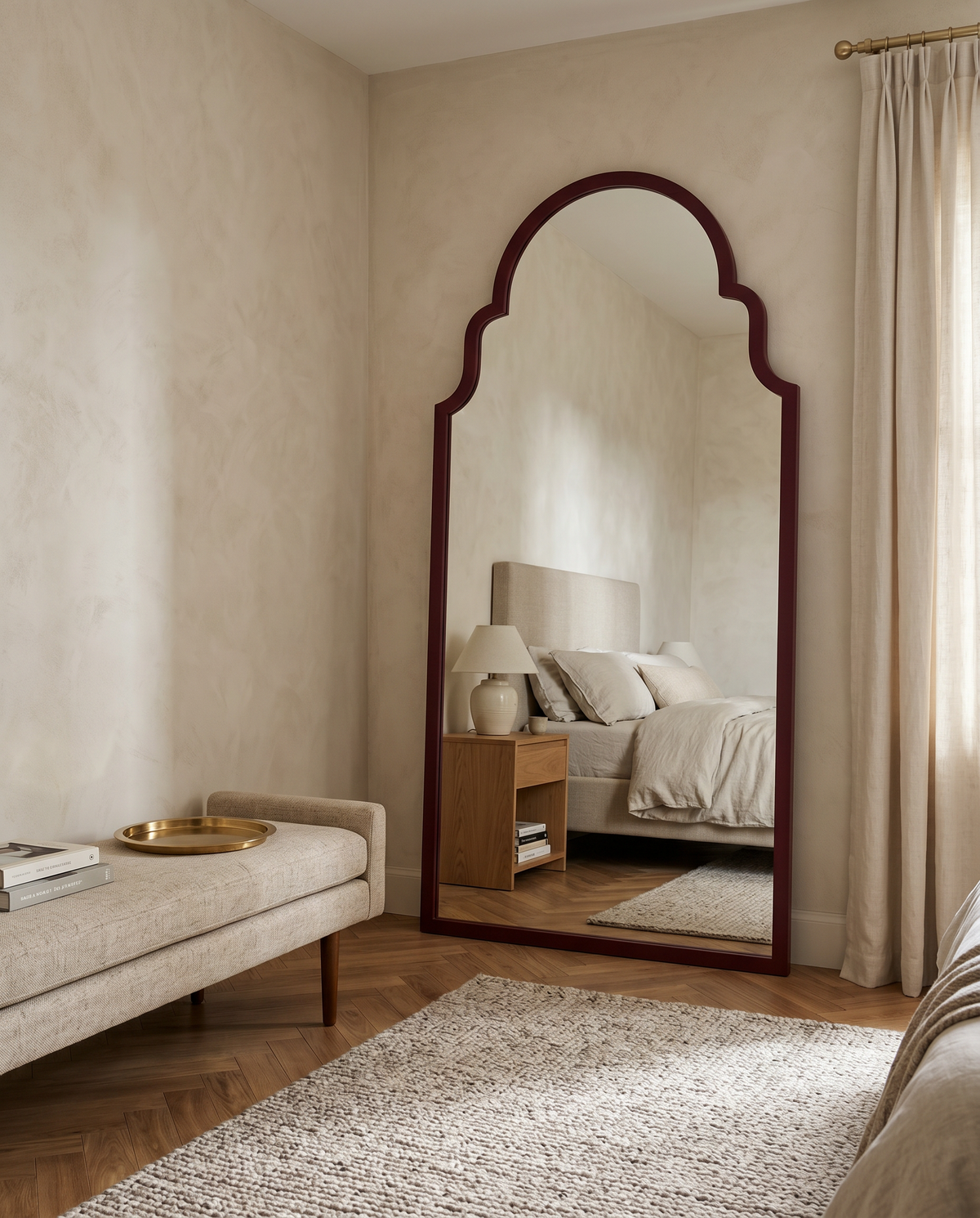 Moroccan Arched Full Length Floor Mirror – Tall Leaning Statement Decor