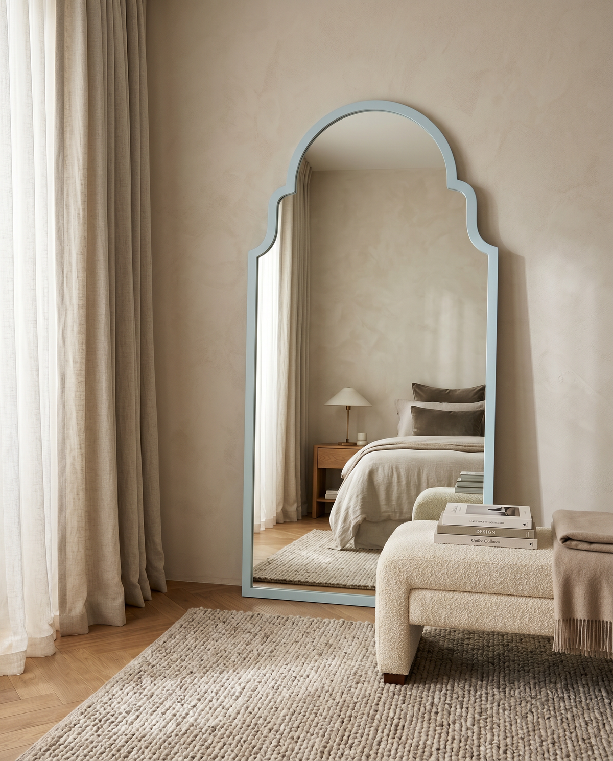 Moroccan Arched Full Length Floor Mirror – Tall Leaning Statement Decor